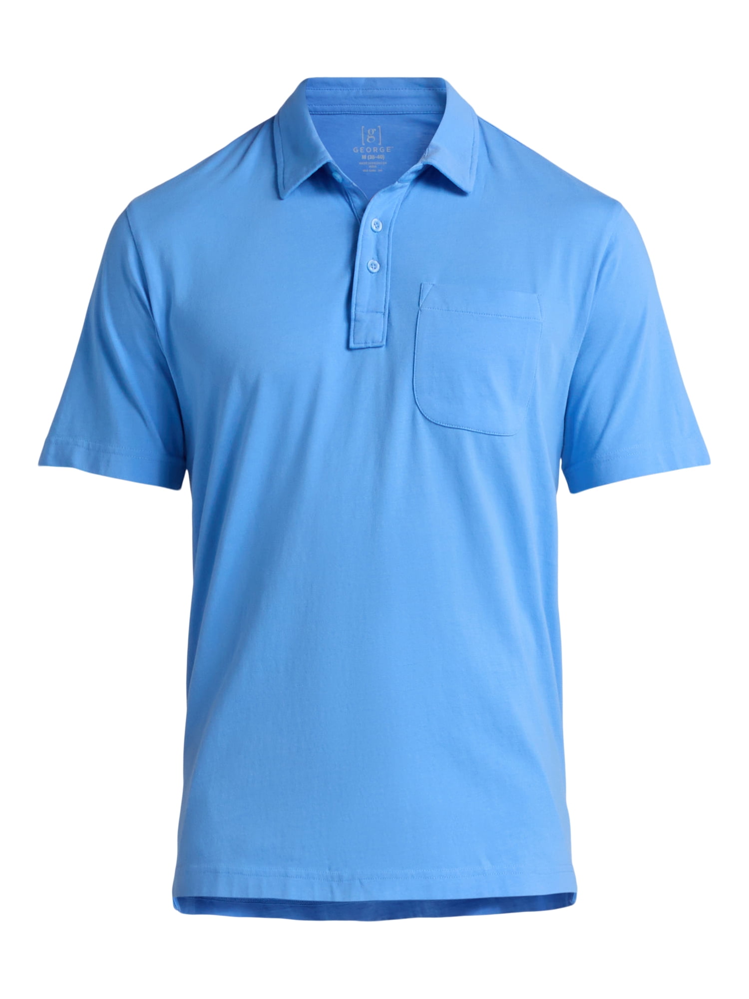 George Men's & Big Men's 2-Pack Short Sleeve Jersey Polo with Pocket, Sizes S-3XL