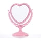 thumbnail image 4 of Espejo de maquillaje de 2 lados, soporte giratorio para tocador, tocador de mesa, espejos en forma de corazón de plástico, herramienta cosmética-azul, 4 of 5