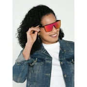 Foster Grant Womens Shield Fashion Sunglasses Black