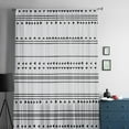 thumbnail image 5 of Boho Black White Modern Stripes Semi Sheer Curtains Drapes for Living Room, Bedroom, French Doors Window 72 Inches Long, Farmhouse Abstract Art Rod Pocket Chiffon Curtain Drapery Voile Drape Panel, 5 of 6