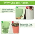 thumbnail image 5 of FIASON 6 Pack Plastic 5/5.5/6/6.5/7/8 Inch Green with Brown Self Watering Plant Pots,Include Watering Lip,Drainage Holes & Removable Saucer for Indoor Outdoor Garden House Plants, 5 of 13