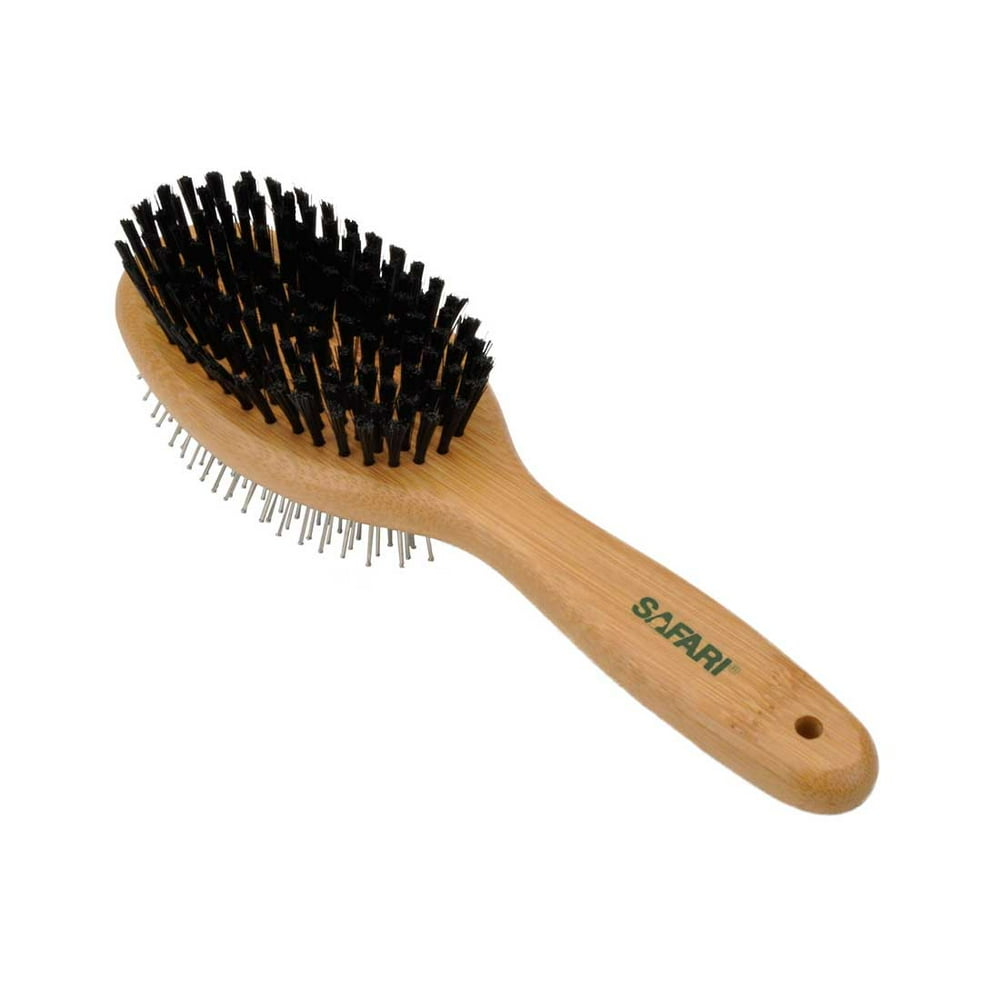 Safari Dog Pin and Bristle Combo Brush with Bamboo Handle, Medium ...