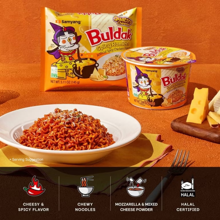 Samyang Buldak Quattro Cheese Ramen, 5.11 oz, 5 Pack - Walmart.com
