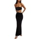 thumbnail image 1 of VISgogo Vestido con hombros descubiertos para mujer, sin mangas, con abertura en la espalda, con abertura en la cadera, ajustado, informal, elegante, ropa de una pieza VISgogo moda, 1 of 6