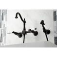 thumbnail image 2 of Kingston Brass KS1265PLBS Heritage Wall Mount Bridge Kitchen Faucet with Brass Sprayer, Oil Rubbed Bronze, 2 of 5