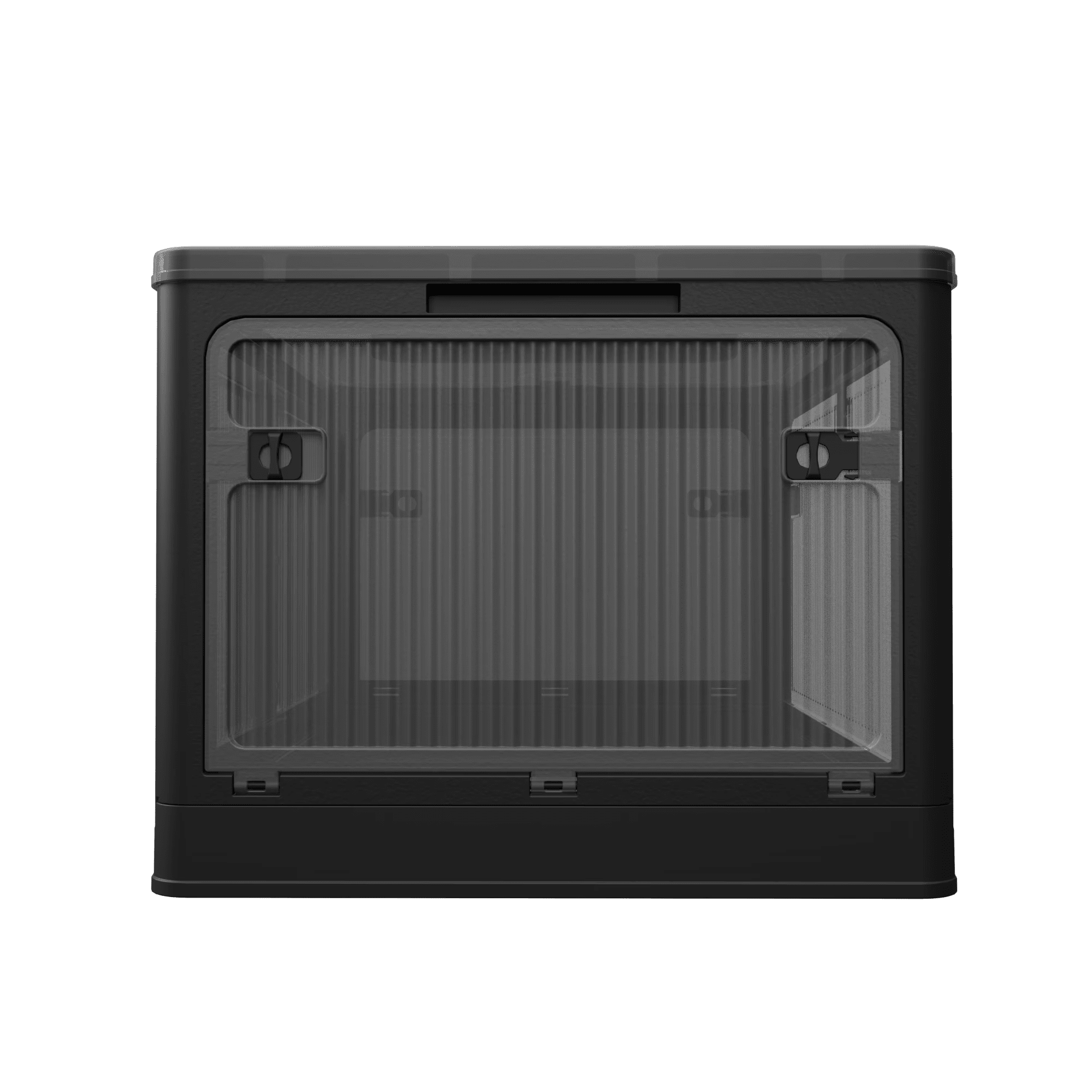 506QT 4-Pack Transparent Stackable Storage Bins with Wheels, Black