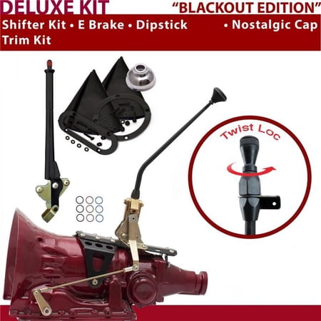 American Shifter AOD Shifter Kit Black 12 in. E Brake Trim Kit Dipstick for D91AF