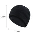thumbnail image 2 of GSPCLAM Mens Hats Winter Fleece Thick Windproof Outdoor Activity Beanie Hats Solid Color Waffle Textured Beanie Black, 2 of 4