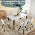thumbnail image 5 of HomyLin Rectangular Dining Table for 4-6 with Wooden Table Top and Metal Steel Legs, White Marble, 5 of 7