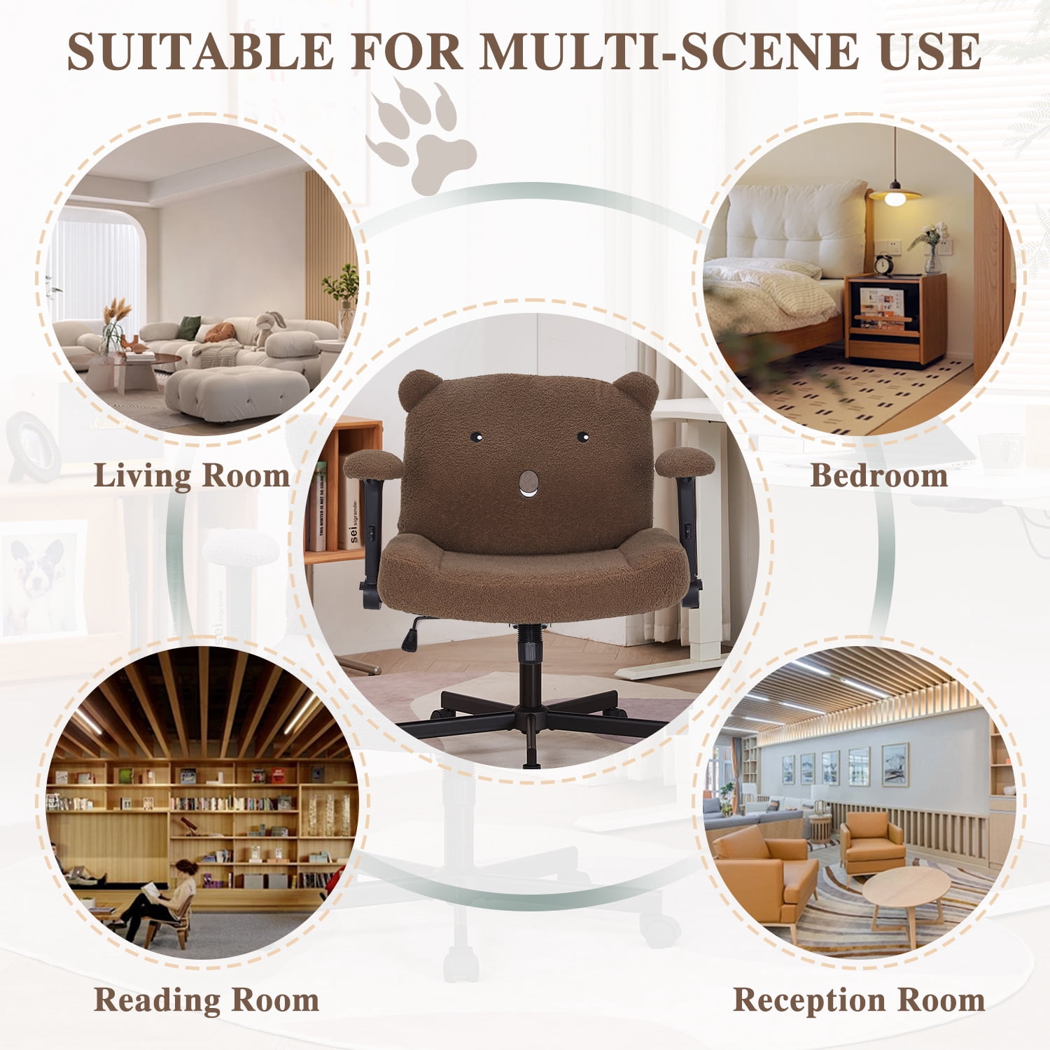 Criss Cross Legged Chair with Wheels and Flip-up Arms, Ergonomic Wide Seat Computer Desk Chair, Comfortable Home Office Computer Chair 300lbs