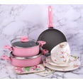 thumbnail image 6 of Round Porcelain Serving Plate English Rose Dinner Plate Set of 6 Appetizer Plates Salad Plate Set for Home & Kitchen 10.5" (26.5 cm), 6 of 13
