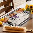 thumbnail image 4 of Halloween Placemats Set of 4 Grimace Pumpkin Place Mats Fall Placemat Trees Bat Candy Witch Hat Ghost Linen Table Mats for Dining Kitchen Table Holiday Dinner Party Home Decorations 13x19 Inch, 4 of 8