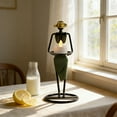 thumbnail image 5 of Waiter Figurine Candle Stand with LED Candle Safe Flameless Centerpiece for Home Decor Dining Table Party Wedding Gift(D), 5 of 6