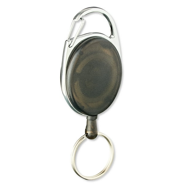 3-Pack Heavy Duty Retractable Badge Reels - Steel Cable, Carabiner Clip, 60cm Reach, Holds 8 Oz, For ID Cards, Keys, Tools
