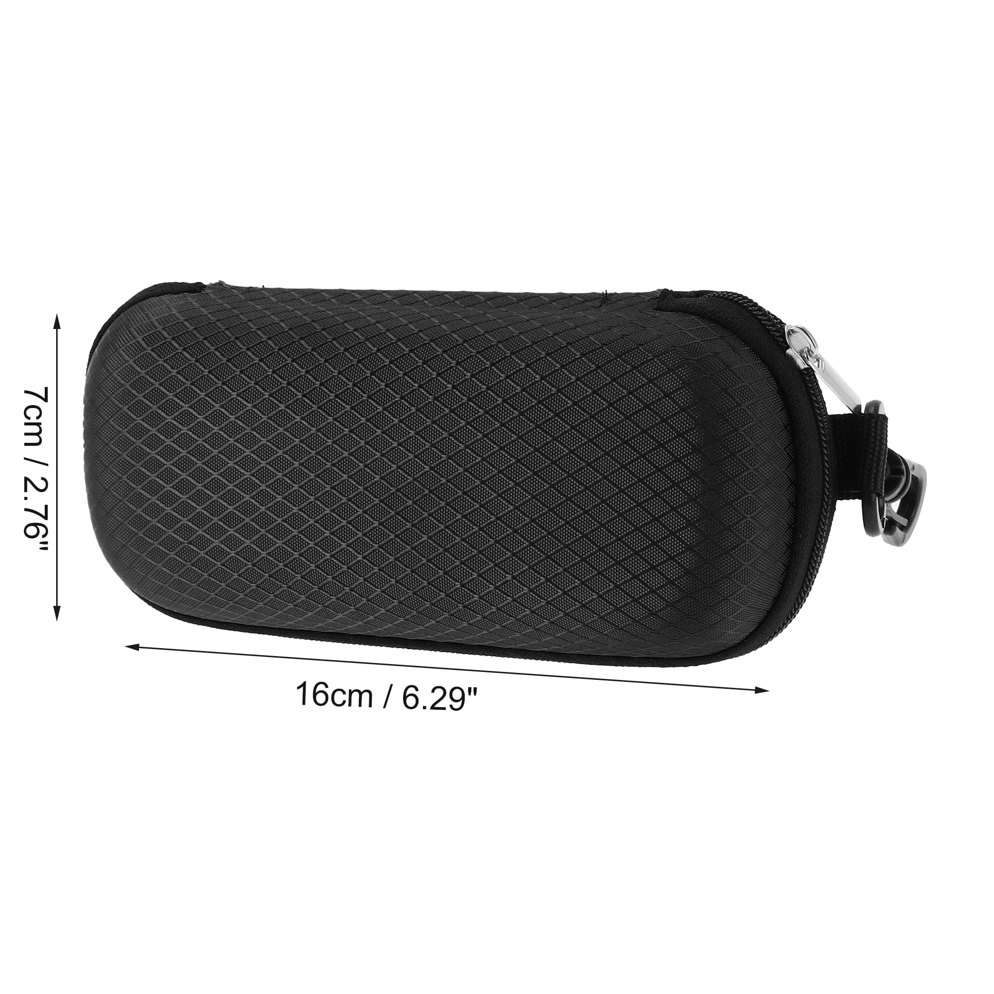 Unique Bargains Grid Style Eyeglasses Case Lightweight Eyeglasses Storage Black