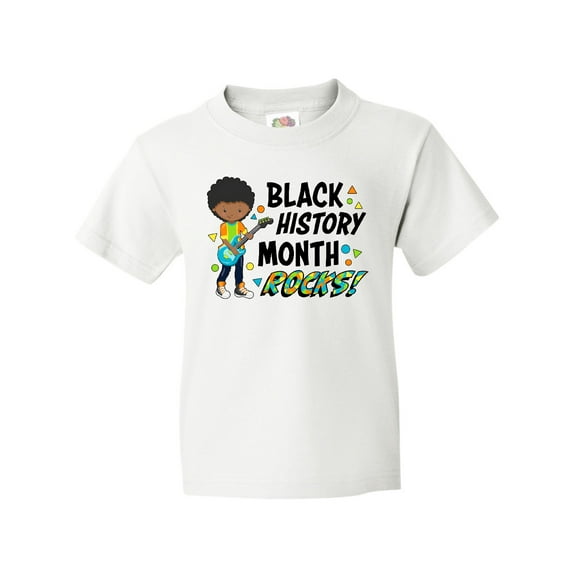 Inktastic Black History Month Rocks- Boy with Guitar Youth T-Shirt