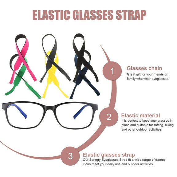 WHAMVOX 6 Pcs Glasses Lanyard Eyewear Fixing Band Glasses Strap String 41X2.2CM