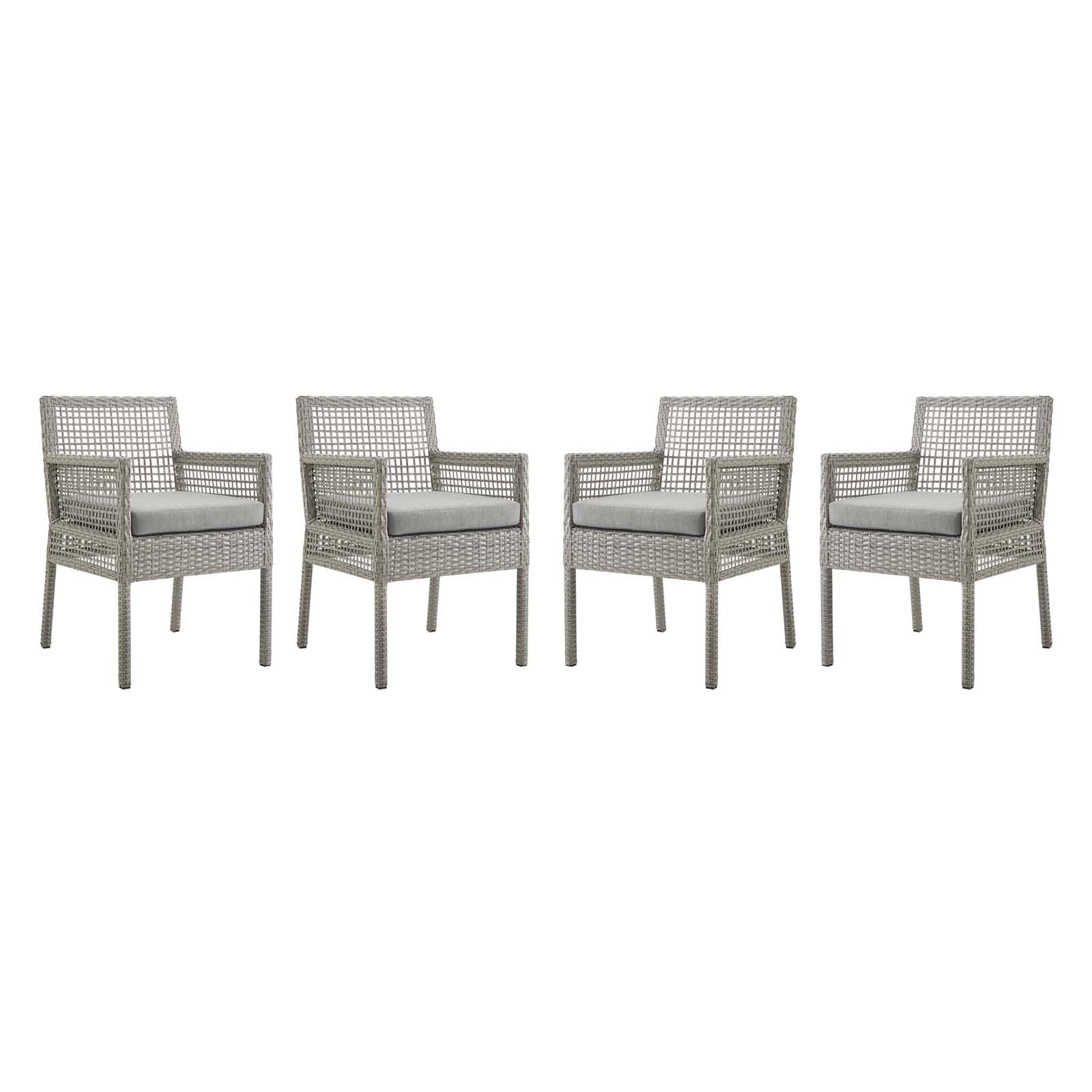 Modern Contemporary Urban Design Outdoor Patio Balcony Garden Furniture Side Dining Chair Armchair Set Of Four Rattan Wicker Grey Gray Walmart Com Walmart Com
