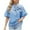 Light Blue-01, variant on Perfectbot Womens Fall Tops Plus Size Crew Neck Blouse Puff Elbow Sleeve Plain Bow Denim Going Out Trendy Shirts Size S-XXL