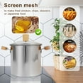 thumbnail image 3 of Deep Fryer Pot 4000ml 304 Stainless Steel Deep Oil Fryer with Strainer Basket Wooden Handle Portable Small Deep Fryer Pot Japanese Tempura Deep Fryers for Frying Shrimp Chicken, 3 of 10