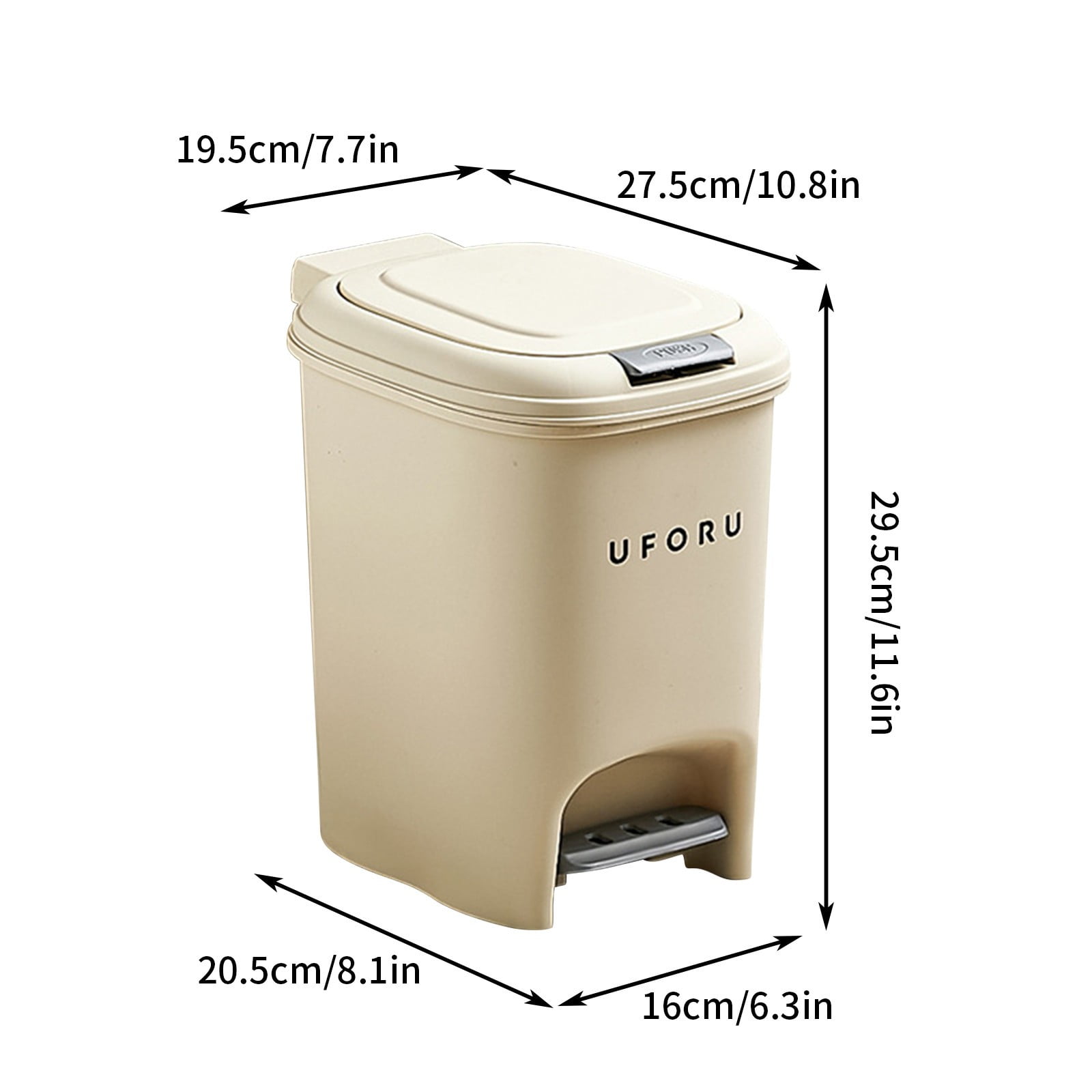 kladzum 8L Trash Can Large Capacity Household Kitchen Trash Can with Lid and Foot Pedal, Garbage Can Container Bins for Bathrooms, Laundry Room, Kitchens, Offices, Kids Rooms, Dorms