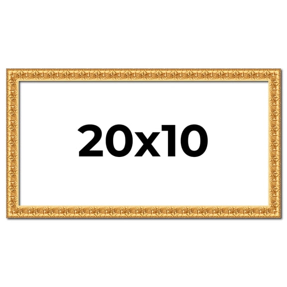 20x10 Frame Gold Real Wood Picture Frame Width 1 inches | Interior Frame Depth 0.5 inches | Edwina