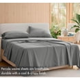 thumbnail image 3 of RUVANTI 100% Cotton Sheets – Queen Size Percale Bedding, Cooling & Breathable, Durable with a Crisp, Soft & Comfortable Feel, 16" Deep Pocket, 4-Piece Set, Dark Grey, 3 of 7