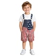thumbnail image 3 of EliteGoogv Boys Girls 4th of July Denim Jumpsuit Sleeveless Patriotic Stripe Star Print Casual Romper Kids Short Kids Outfit 250th Independence Day 4 Y-5 Y, 3 of 7