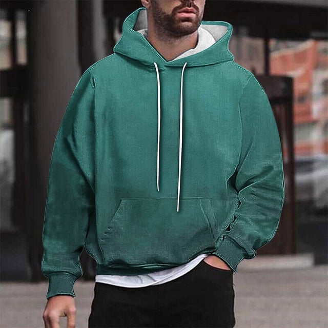 Sudadera con capucha para hombre, estilo casual, con cuello redondo, estampado, manga larga, blusa de poliéster