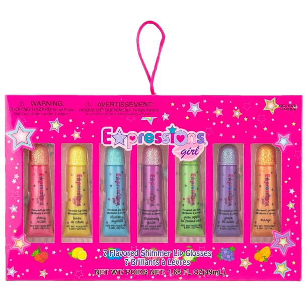 Expressions By Almar 7pc Flavored Shimmer Girls Lip Gloss Set Walmart Com Walmart Com