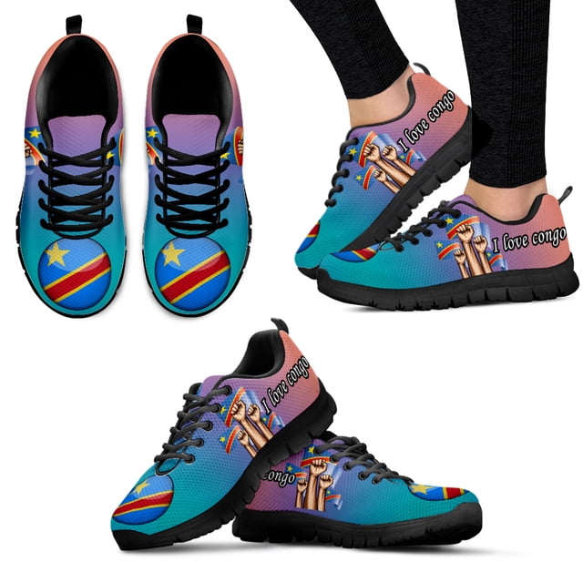 Zapatillas planas cómodas con estampado de la bandera del Congo para primavera y verano, zapatillas azules para mujer, calzado informal, zapatillas para mujer
