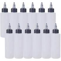 12Pack 4 Ounce Plastic Squeeze Dispensing Bottles with Black Twist Cap Open/Close Nozzle - Good for Liquid Crafts Art Glue Multi Purpose 1set