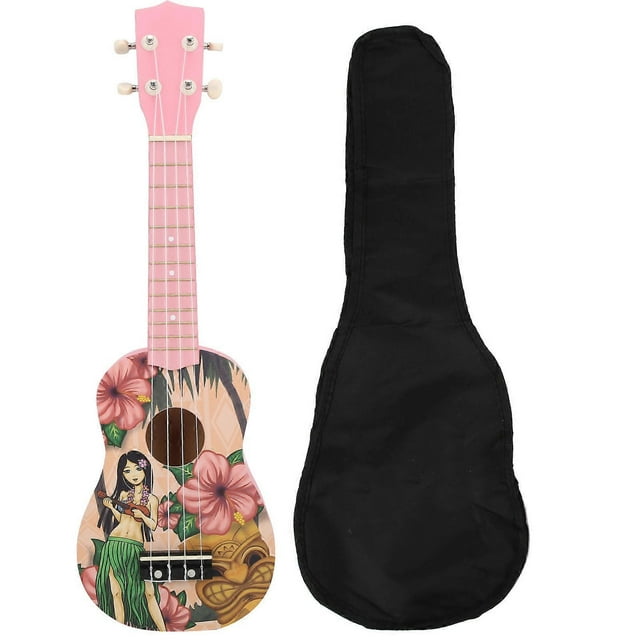 21in Ukulele with Store Bag 4‑String Guitar for Beginners Children Adults StudentsGirls Pattern