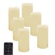 thumbnail image 1 of Lámpara CANDLE CHOICE, batería impermeable, pilares LED de 7,5 x 15 cm, 6 unidades, 1 of 6