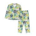 thumbnail image 1 of Balery Shell Clam Conjunto de Pijama con Estampado para Mujer, Conjunto de Dos Piezas con Manga Larga, Ropa de Dormir Suave con Bolsillos, Pijamas Cómodos-Medium, 1 of 7