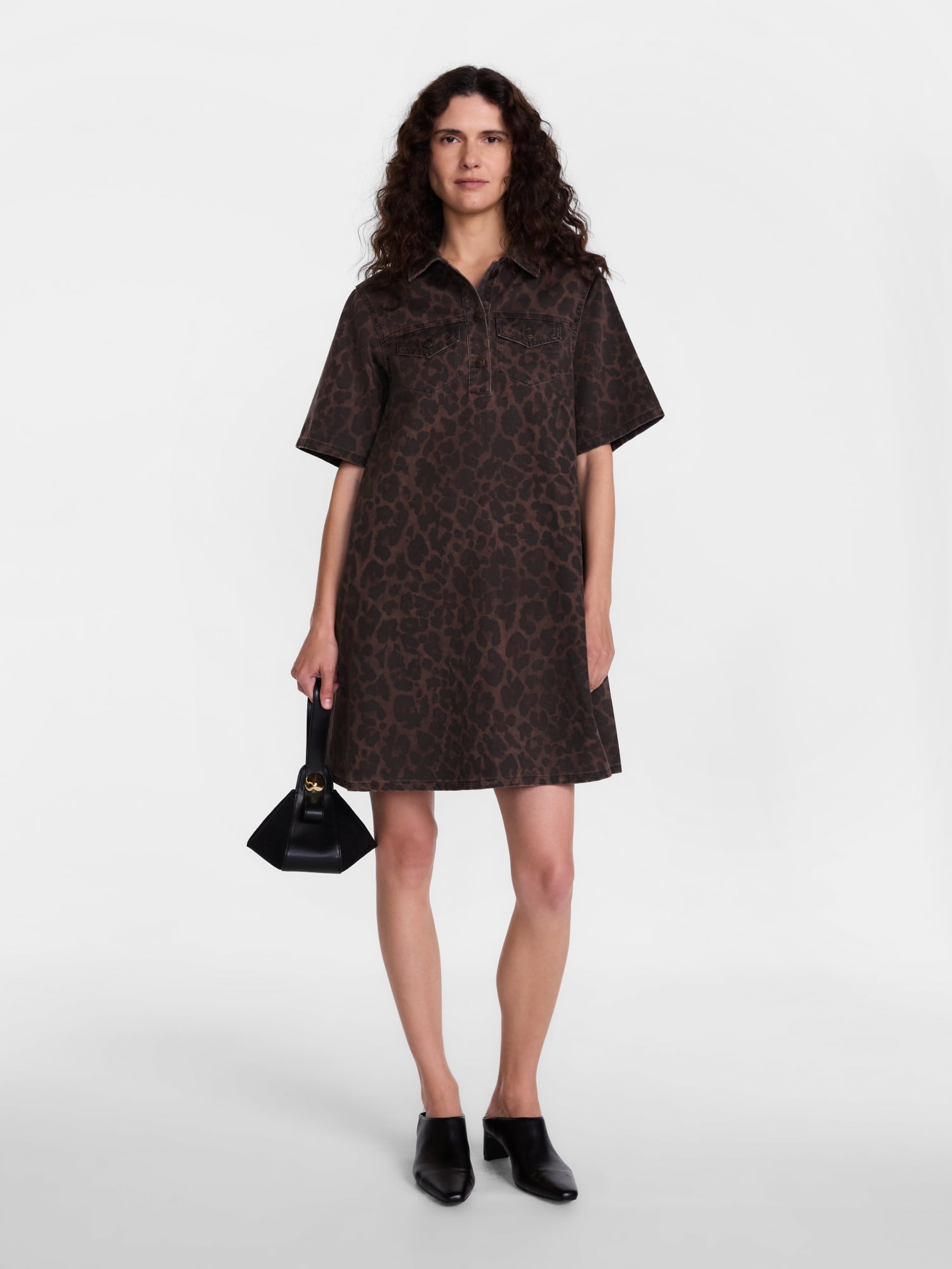 Scenario Women's and Women's Plus Printed Denim Dress, Sizes XS-4X