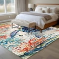 thumbnail image 4 of Coastal Sea Turtle Area Rug 5x7 FT, Non Slip Bedroom Throw Carpet, Rustic Vintage Nautical Starfish Coral Washable Soft Floor Carpet Non-Shedding Rug for Dining Room Bedside Classroom Desk, 4 of 9