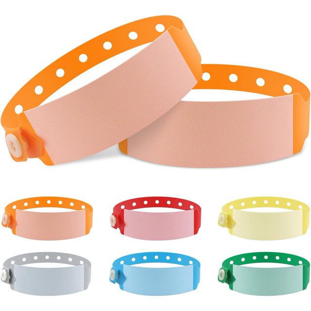 EcoNesxp Waterproof Adjustable Medical Wristband Orange Inch x Hospital Disposable Snap Wristband 83 x 100 Pieces Vinyl Wristband Hospital Identification Band 25 Inch