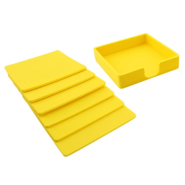 Posavasos cuadrado Inteprter silicona para bebidas Mostrada Amarillo 9.8x9.8x0.3 cm