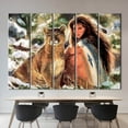 thumbnail image 5 of Lion Art Canvas, American Woman Artwork, Native Woman Poster, Native Woman And Big Cat, Indian Woman Printed, Woman And Lion Art Canvas, Canvas Wall Decor - Natural Framed, 5 of 9