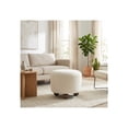 thumbnail image 2 of Decorative Round Ottoman with Ball Feet for Living Room - Home Decor Accent for Office, Entryway, and Foot Rest Stool - Vanity Chair for Bedroom or Reading Nook Decor - 17", Ivory & Tan, 2 of 11
