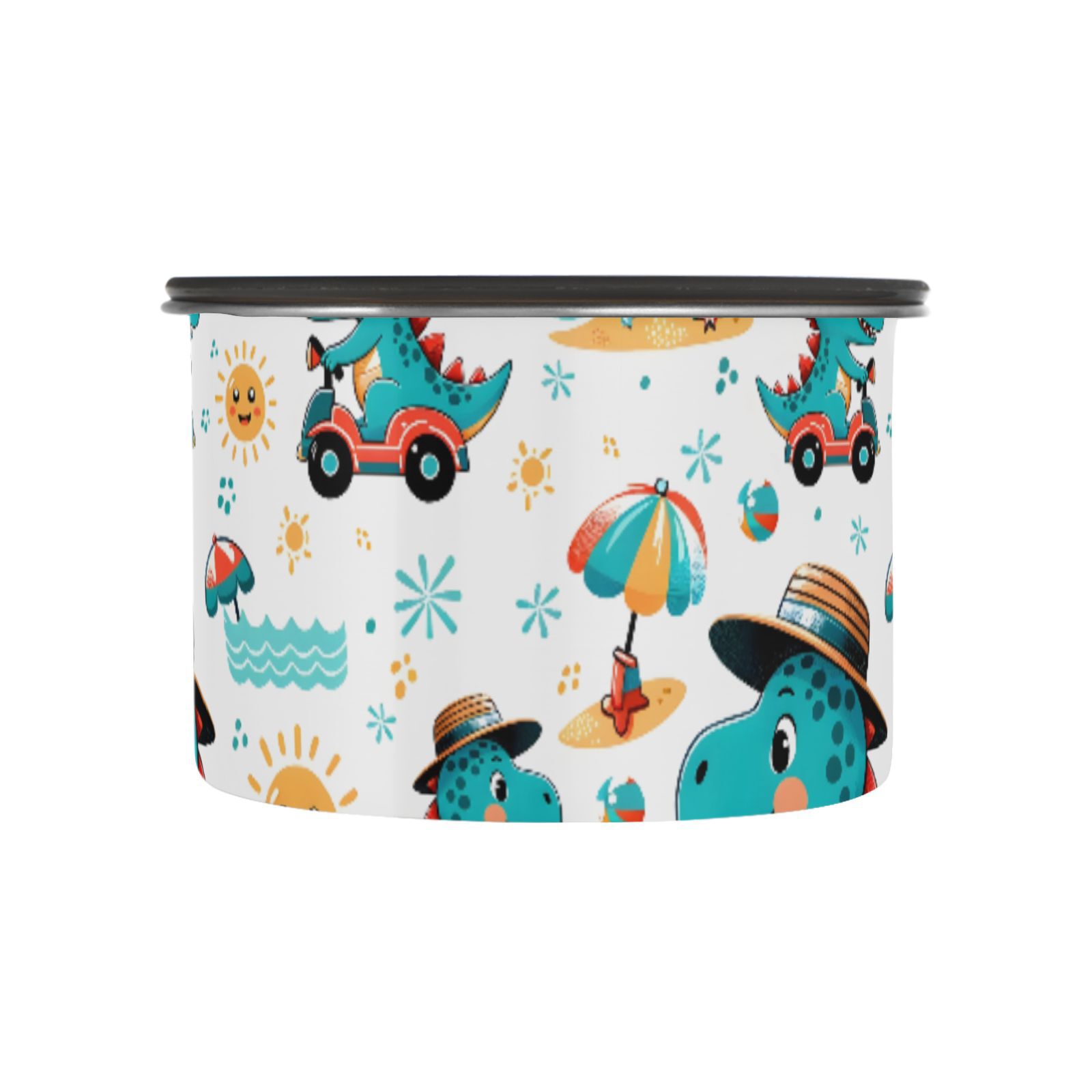 Dinosaur Driver Dino Airtight Coffee Bean Canister 30oz Food Storage Containers with Lids For Gournd, Tea, Sugar, Flour, Rice, Cereal, Candy Cookie Jar