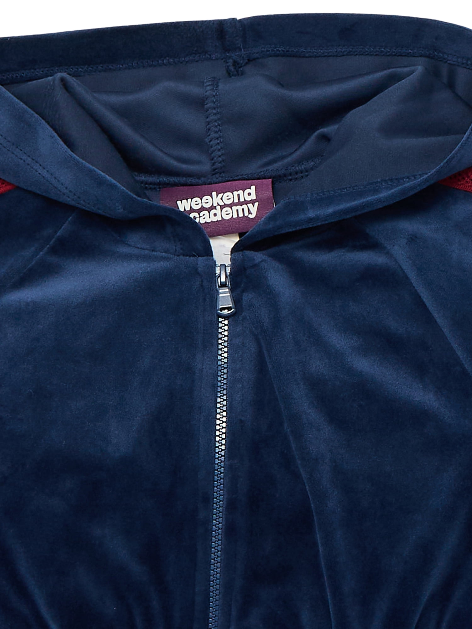 Weekend Academy Girls Velour Full Zip Hoodie, Size 4-18