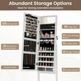 thumbnail image 4 of CHARMAID Jewelry Cabinet with Full Length Mirror and Warm Lights, Lockable Jewelry Armoire with Storage, 4 Tilt Angles, Standing Jewelry Organizer with Makeup Mirror for Girls Bedroom (White), 4 of 9