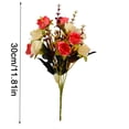 thumbnail image 2 of Ramo de rosas de cristal artificial Ceremonia de banquete de boda Decoración floral de tela de seda rosa falsa, Naranja kenally HA6935-02B, 2 of 6