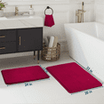 thumbnail image 2 of ComfiTime 2 Piece Bathroom Rugs Set – Thick Memory Foam, Non-Slip Bath Mat, Soft Plush Velvet Top, Ultra Absorbent, Small, Large & Long Rugs for Bathroom Floor, Burgundy, 17*24 & 20*32, 2 of 12