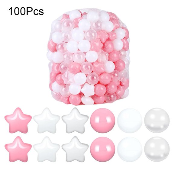 ziertyon 100Pcs Ocean Ball Pit Balls Safe Star Balls for Playrooms Sensory Perception Toys Coordination Training Balls for Kids Bounce House Accessories
