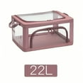 thumbnail image 4 of Large & Small Transparent Fabric Storage Bins with Metal Frame, Collapsible Organizer with Clear Doors for Under-Bed & Closet Storage, Pink/Green/Grey Foldable Design, 4 of 10