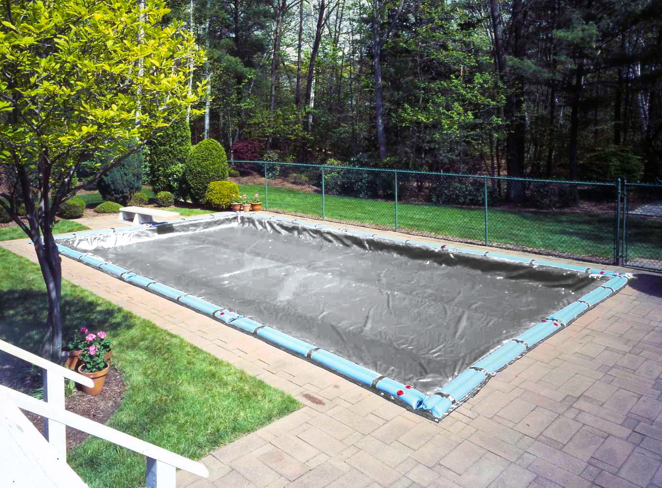 Robelle 10-Year Dura-Guard Silver Rectangular Winter Pool Cover, 16 x 36 ft. Pool