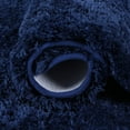 Buganda Microfiber Bathroom Rugs (17x24, Navy Blue) Shaggy Soft and